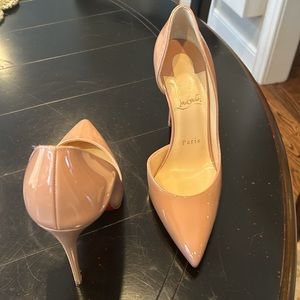 New, never worn Christian Louboutin tan pumps. US size7, original box and bag.